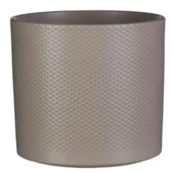 Mica Decorations Bloempot - Taupe - Relief - Keramiek - 23 X 21 Cm