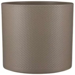 Mica Decorations Bloempot - Taupe - Relief - Keramiek - 28 X 26 Cm