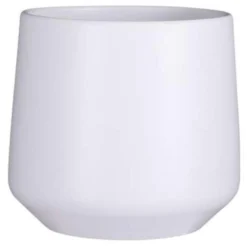 Mica Decorations Bloempot - Wit - Mat - Keramiek - 23 X 21 Cm