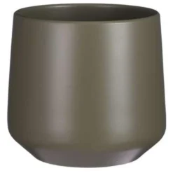 Mica Decorations Bloempot - Donkergroen - Mat - Keramiek - 23 X 21 Cm