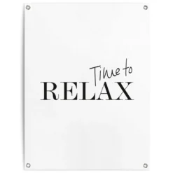 Tuinposter Time To Relax 80x60 Cm Zwart-Wit