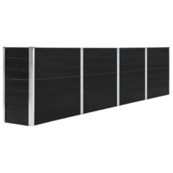 VidaXL Plantenbak Verhoogd 320x40x77 Cm Gegalvaniseerd Staal Antraciet