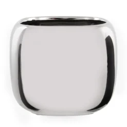 Mica Decorations Bloempot - Zilverkleurig - Keramiek - 17 X 14 Cm