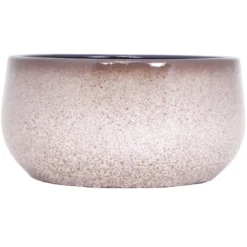 Floran Bloempot - Schaal - Wit Met Bruine Flakes - Keramiek - 29 Cm