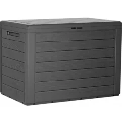 Prosperplast Kussenbox - Antraciet - Hout Patroon - 190 L - 78 Cm