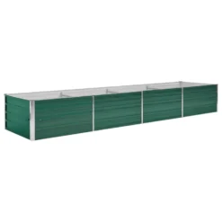 VidaXL Plantenbak Verhoogd 320x80x45 Cm Gegalvaniseerd Staal Groen