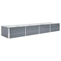VidaXL Plantenbak Verhoogd 320x80x45 Cm Gegalvaniseerd Staal Grijs