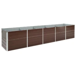 VidaXL Plantenbak Verhoogd 400x80x45 Cm Gegalvaniseerd Staal Bruin