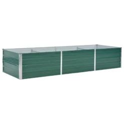 VidaXL Plantenbak Verhoogd 240x80x45 Cm Gegalvaniseerd Staal Groen