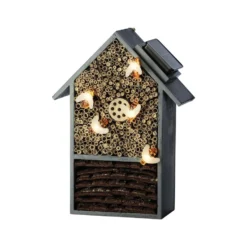Lumineo Insectenhotel - Grijsgroen - Solar Lampjes - 31 Cm