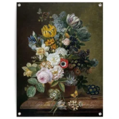 Tuinposter Eelkema Stilleven Met Bloemen 80x60 Cm Groen