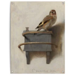 Tuinposter Carel Fabritius Het Puttertje 80x60 Cm Bruin