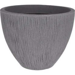 Pro Garden Bloempot Geribbeld Lava 31cm Grijs