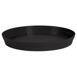 EDA Bloempot - Toscane - Onderschaal - Antraciet - Kunststof - D23 Cm