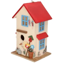 Boltze Vogelhuisje - Wit Met Rood - Huis - 26 Cm