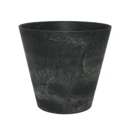 Ter Steege Plantenpot/bloempot - Natuursteen Look - Zwart - D22 X H 20 Cm