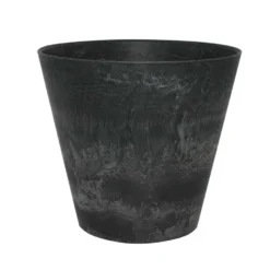 Ter Steege Plantenpot/bloempot - Natuursteen Look - Zwart - D17 X H 15 Cm
