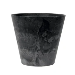 Ter Steege Plantenpot/bloempot - Natuursteen Look - Zwart - D17 X H 24 Cm