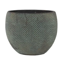 Steege Plantenpot - Stijlvol Motief - Blauw/goud D29 X H24 Cm