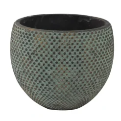 Steege Plantenpot - Stijlvol Motief - Blauw/goud - D20 X H16 Cm