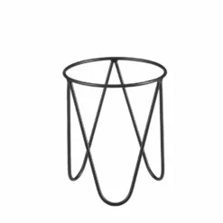 Mica Decorations - Bloempot Plantenstandaard/verhoger - Zwart - D15 X H18 Cm