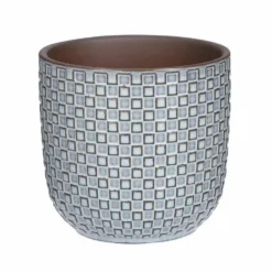 Mica Decorations - Plantenpot-bloempot - Keramiek Blauw - D13,5 X H13 Cm