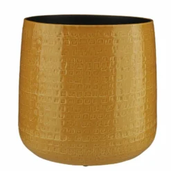 Mica Decorations Plantenpot/bloempot - Keramiek Okergeel - D32/H30 Cm