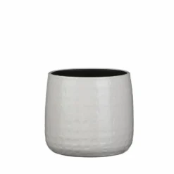 Mica Decorations Plantenpot/bloempot - Keramiek Wit - D17 En H15 Cm