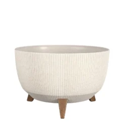 Mica Decorations Doppio Schaal Op Poten - H20,5 X Ø40 Cm - Off White