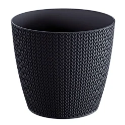 Prosperplast Plantenpot/bloempot - Kunststof - Antraciet - D22 X H19 Cm