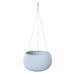 Prosperplast Plantenpot/bloempot - Met Haak - Kunststof - Ijsblauw - D24xH16 Cm