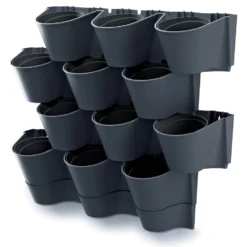 Prosperplast Plantenpotten - Modulair - Antraciet - L67 X B18 X H57cm