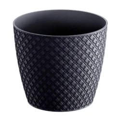 Prosperplast Plantenpot/bloempot - Kunststof - Antraciet - D26 X H23 Cm