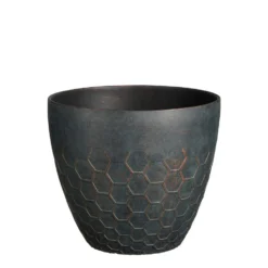 Mica Decorations Bravo Bloempot - H32,5 X Ø38 Cm - Honingraat - Groen