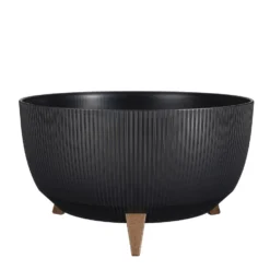 Mica Decorations Doppio Schaal Op Poten - H22 X Ø47 Cm - Zwart