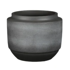 Mica Decorations Plantenpot - Terracotta - Zwart Mat - D25/H21 Cm
