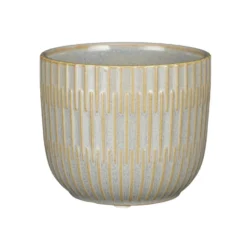Mica Decorations Plantenpot - Keramiek - Lichtgrijs - D11-H9 Cm