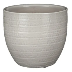Mica Decorations Plantenpot - Terracotta - Lichtgrijs - D16/H14 Cm