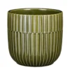 Mica Decorations Plantenpot - Keramiek Glans Donkergroen - D14/H13 Cm