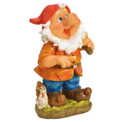 G. Wurm Tuinkabouter - Met Bijl En Eekhoorn - Polystone - 38 Cm