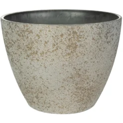 Ter Steege Bloempot/plantenpot - Buiten - Beige/goud - D29/H22 Cm