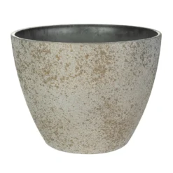 Ter Steege Bloempot/plantenpot - Buiten - Beige/goud - D19/H15 Cm