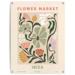 Tuinposter Flower Market 80x60 Cm Roze