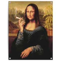 Tuinposter Mona Lisa - Joint 80x60 Cm Bruin