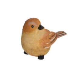 Merkloos Decoratie Tuinbeeld Vogeltje - Lijster - Polystone - 12 Cm