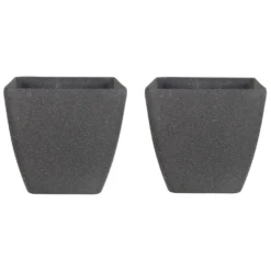 Beliani Plantenbak Voor Buiten ZELI - Grijs Stenenmix, Polyresin