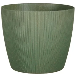 Mica Decorations Plantenpot - Kunststof - Donkergroen - D25/H21,5 Cm
