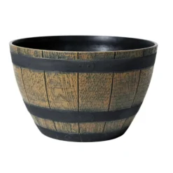 Mega Collections Plantenpot/bloempot - Kunststof - Bruin - Rond - D40 Cm