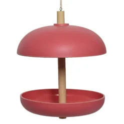 Decoris Vogelvoederplek - Silo - Hangend - Bamboe - Roze - 25 Cm
