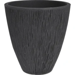 Pro Garden Bloempot Geribbeld Lava Look Rond 38cm Grijs